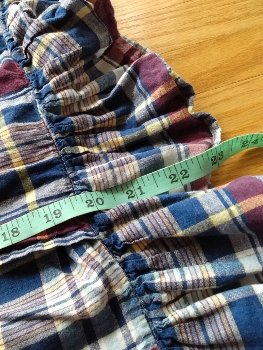 Vintage Ralph Lauren Polo Pillow Sham Madras Plaid Chambray Ruffle - Picture 8 of 14